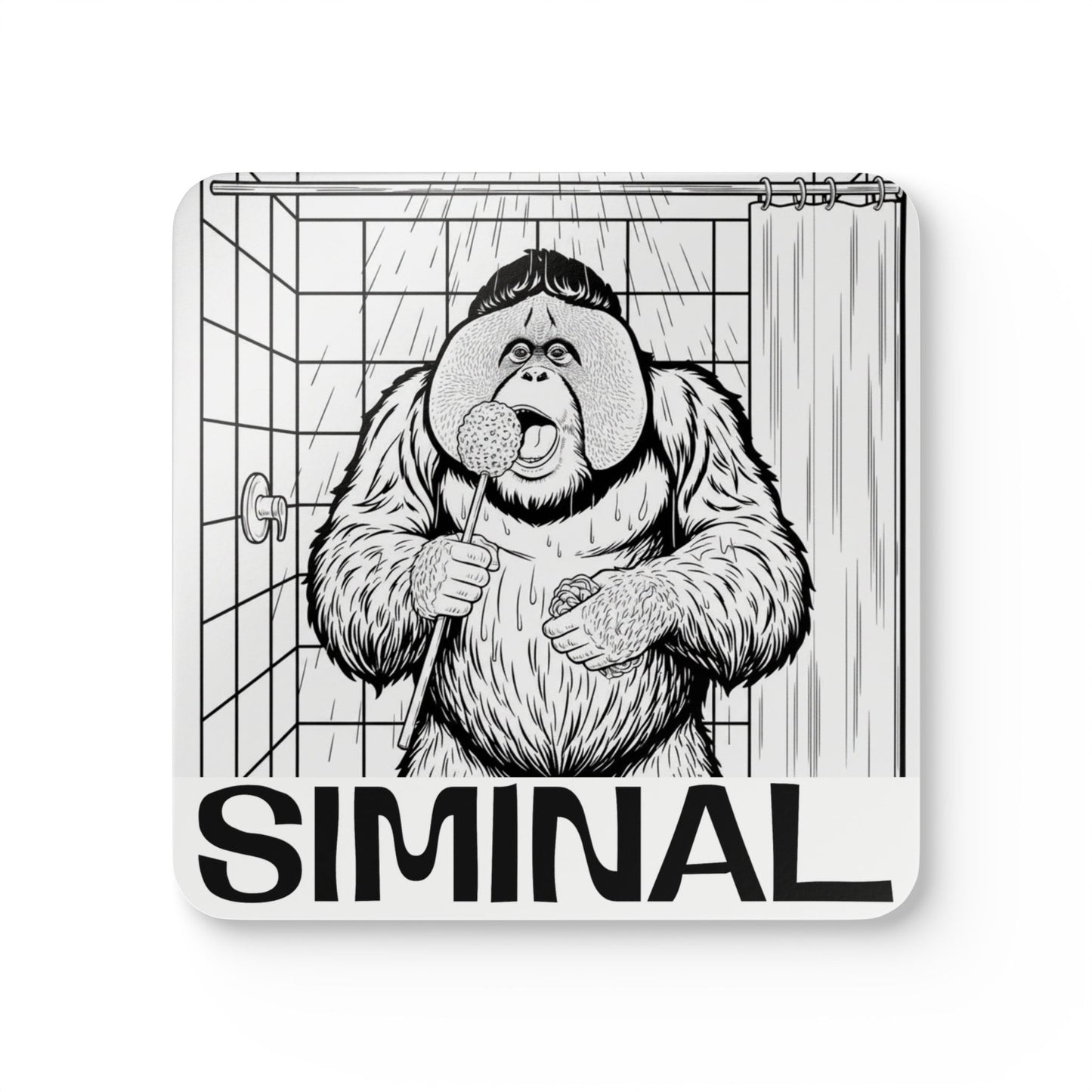 Siminal Orangutan Loofah performance Cork Coaster