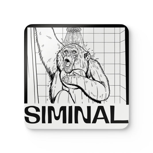 Showering Gibbon Coaster Corkwood Coaster Set