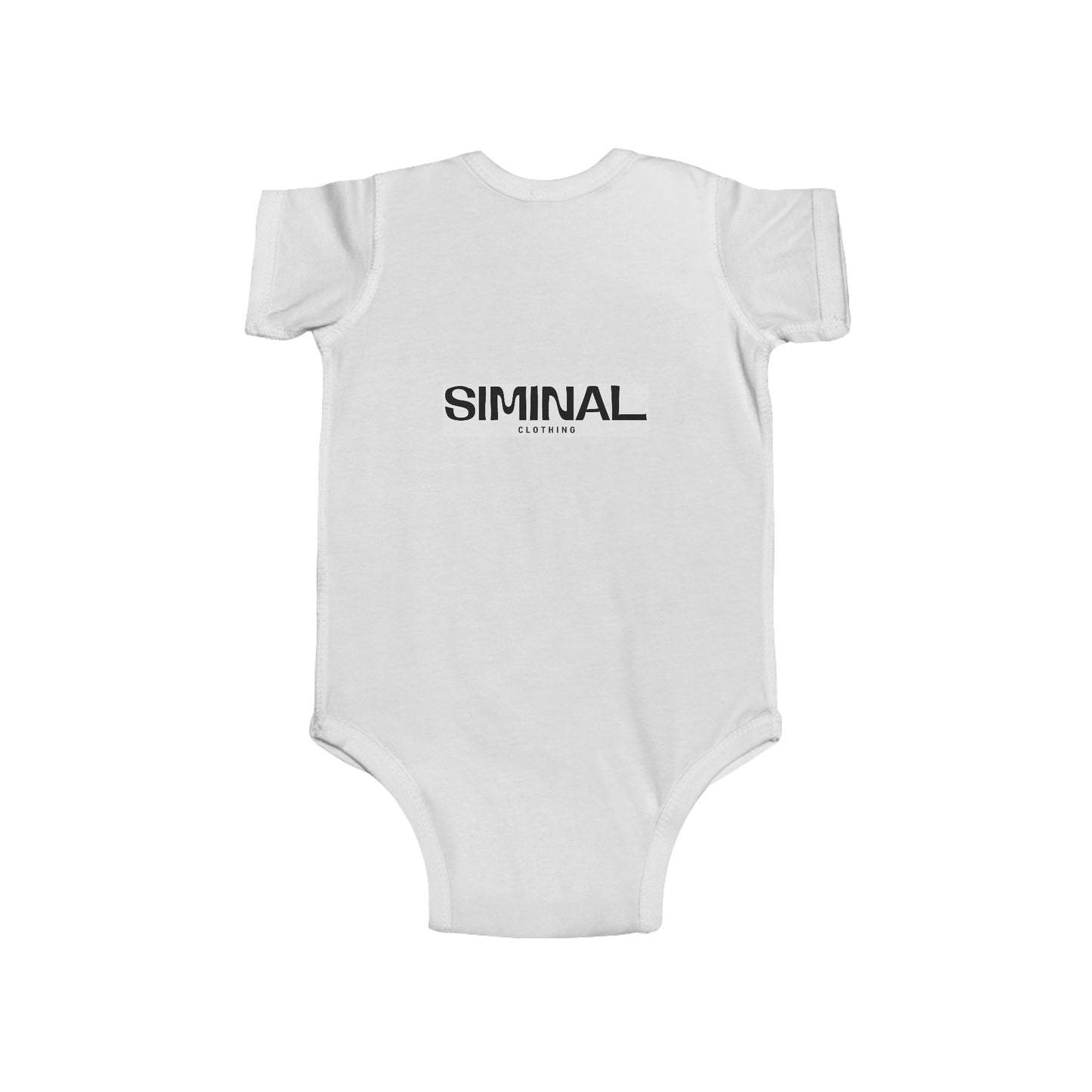 Infant Bodysuit — Minimal Monkey Face Baby Onesie with 'SIMINAL' Back Logo