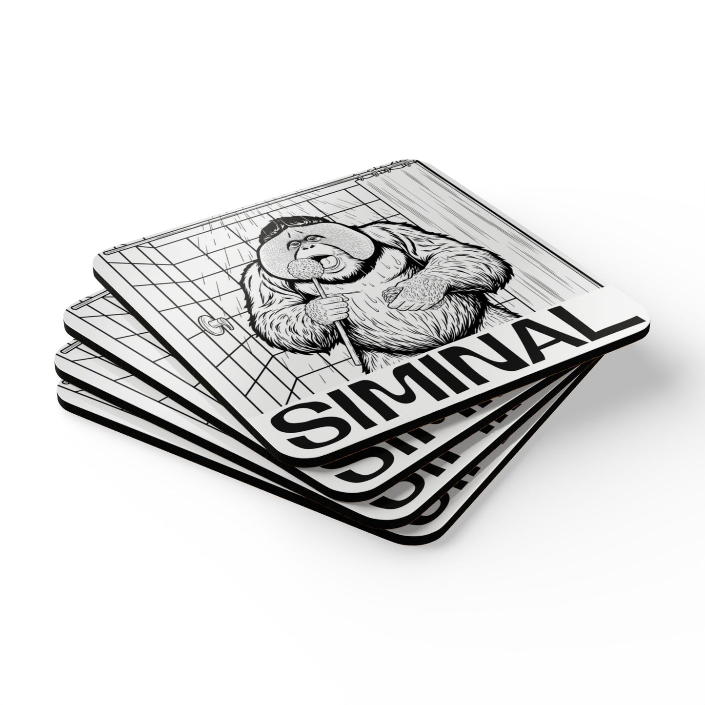 Siminal Orangutan Loofah performance Cork Coaster